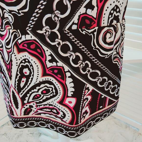 WHITE HOUSE BLACK MARKET PAISLEY BLACK / CRANBERRY SIZE SMALL - Picture 5 of 6